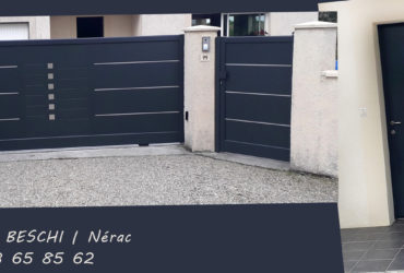 Réalisation de notre partenaire Solabaie situé à Nérac : remplacement porte d'entrée, portail et portillon